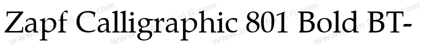 Zapf Calligraphic 801 Bold BT字体转换